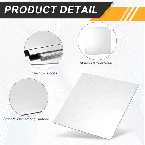 MECCANIXITY 4 Pcs 5/64" Hot Rolled Steel Sheets, 2" x 2" Steel Plate Base Metal Sheet (50x50x2mm) for Structural Support Construction Boards Industrial Use Machinery Manufacturing, Silver in Saudi Arabia