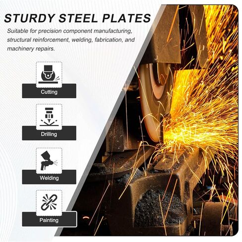 MECCANIXITY 4 Pcs 5/64" Hot Rolled Steel Sheets, 2" x 2" Steel Plate Base Metal Sheet (50x50x2mm) for Structural Support Construction Boards Industrial Use Machinery Manufacturing, Silver in Saudi Arabia