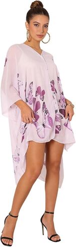Women's Chiffon Scarf Shawl Butterfly Printed Cape Scarves Wraps Bikini Swimsuit Cover Up Beachwear in Kuwait