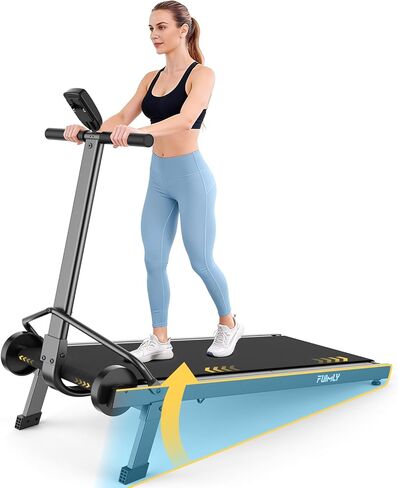 Walking Pad Treadmill with Incline 20%, Manual Foldable Walking Pad with Handle Bar, 500lbs Capacity, Non-Slip Surface, Fixed Incline, Digital Monitor, Compact Build for Home/Gym/Indoor/Outside in Saudi Arabia