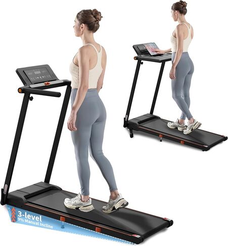 Walking Pad Treadmill with Incline, 3 in 1 Under Desk Portable Folding Treadmill for Home/Office,3.0HP Small Walking Pad with Removable Desk Workstation & Handle 300 Lbs Capacity, 0.6-8.0MPH in Saudi Arabia