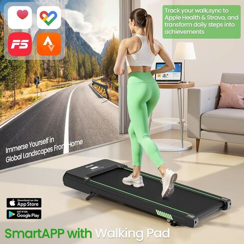 وسادة المشي Akluer مع انحدار تلقائي بنسبة 12%، أجهزة مشي تحت المكتب للمنزل والمكتب، وسادة مشي محمولة هادئة بقوة 2.5 حصان مع تطبيق ذكي وطرق ذات مناظر خلابة ومكبر صوت بلوتوث للمشي لمسافات طويلة في المنزل in Kuwait