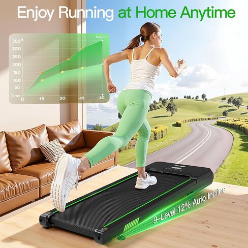 وسادة المشي Akluer مع انحدار تلقائي بنسبة 12%، أجهزة مشي تحت المكتب للمنزل والمكتب، وسادة مشي محمولة هادئة بقوة 2.5 حصان مع تطبيق ذكي وطرق ذات مناظر خلابة ومكبر صوت بلوتوث للمشي لمسافات طويلة في المنزل in Kuwait