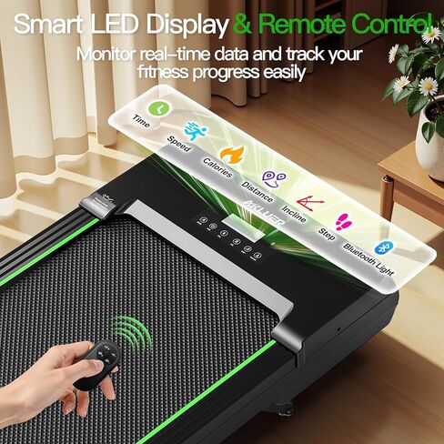 وسادة المشي Akluer مع انحدار تلقائي بنسبة 12%، أجهزة مشي تحت المكتب للمنزل والمكتب، وسادة مشي محمولة هادئة بقوة 2.5 حصان مع تطبيق ذكي وطرق ذات مناظر خلابة ومكبر صوت بلوتوث للمشي لمسافات طويلة في المنزل in Kuwait