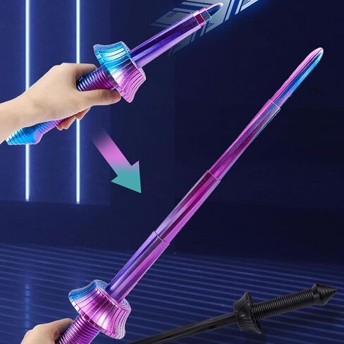 Pongnas Portable Spiral Retractable Telescopic Sword, 3D Printing, Lightweight, Fun to Play, Space Saving Retractable Sword Toy for Stress Relief (Gradient) in Saudi Arabia