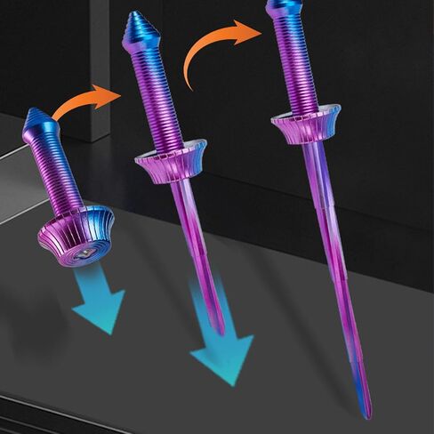 Pongnas Portable Spiral Retractable Telescopic Sword, 3D Printing, Lightweight, Fun to Play, Space Saving Retractable Sword Toy for Stress Relief (Gradient) in Saudi Arabia