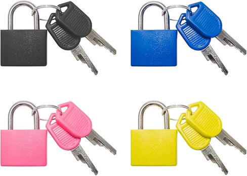 2 حزمة من أقفال الأمتعة، أقفال حقيبة صغيرة مع مفاتيح، قفل صغير متعدد الألوان للخزائن، حقيبة الظهر، الصناديق (أسود، أزرق) in Kuwait