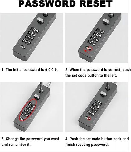 أقفال الكابلات مع مجموعة، كابل قفل فولاذي مجدول 23-3/5 بوصة مع رمز قابل لإعادة الضبط لبوابة السياج الخارجية والدراجات والخزائن وخزائن الملابس (رمادي مسدس) in Kuwait
