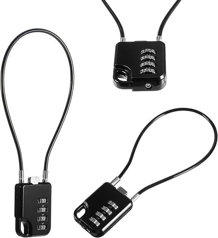 قطعتان من القفل المدمج ذو التصميم المدمج القابل لإعادة الضبط المكون من 4 أرقام مع كابل بطول 7 بوصات، وقفل كومبو لكابلات متينة من الفولاذ المقاوم للصدأ، وأقفال كابلات صغيرة مع قفل متعدد الأغراض لحقيبة السفر، وصالة الألعاب الرياضية in Kuwait