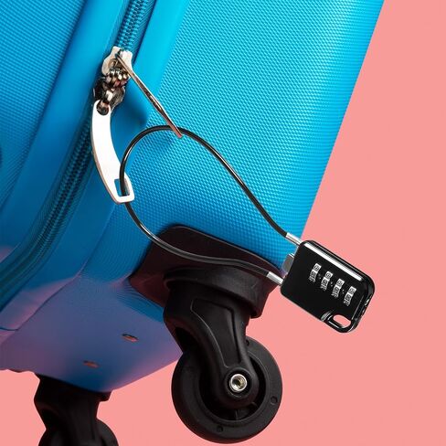 قطعتان من القفل المدمج ذو التصميم المدمج القابل لإعادة الضبط المكون من 4 أرقام مع كابل بطول 7 بوصات، وقفل كومبو لكابلات متينة من الفولاذ المقاوم للصدأ، وأقفال كابلات صغيرة مع قفل متعدد الأغراض لحقيبة السفر، وصالة الألعاب الرياضية in Kuwait