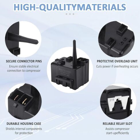 WR07X10097 لاستبدال مرحل ضاغط الثلاجات GE وتجميع التحميل الزائد، يستبدل 1265640 PS1766101 AP4300623 513604045 in Kuwait