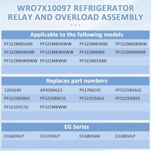 WR07X10097 لاستبدال مرحل ضاغط الثلاجات GE وتجميع التحميل الزائد، يستبدل 1265640 PS1766101 AP4300623 513604045 in Kuwait