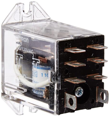 Omron LY2F-AC110/120 General Purpose Relay, Standard Type, Plug-In/Solder Terminal, Upper Mounting Bracket, Single Contact, Double Pole Double Throw Contacts, 9.9 to 10.8 mA at 50 Hz and 8.4 to 9.2 mA at 60 Hz Rated Load Current, 110 to 120 VAC Rated Load in Saudi Arabia