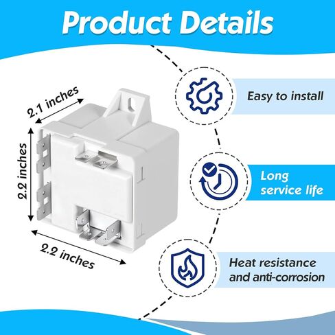35A 400VAC HVAC Start Relay 1394121 - متوافق مع أنظمة التبريد Leer، يستبدل 040-0166-37 RVA2AE6D للمجمدات والمبردات in Kuwait