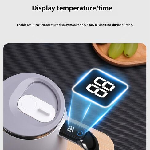 Automatic Drink Mixer with 200mAh Battery Cup Stainless Steel Food Grade Temperature Display Stirring Mug Intelligent Stirring Travel Mug for Hot/Cold Drink in Saudi Arabia