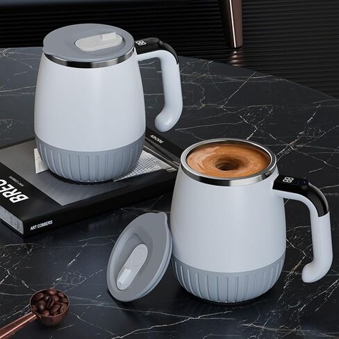 Automatic Drink Mixer with 200mAh Battery Cup Stainless Steel Food Grade Temperature Display Stirring Mug Intelligent Stirring Travel Mug for Hot/Cold Drink in Saudi Arabia