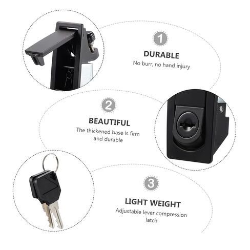 Ciieeo 2-Pack Key Locking Compression Latches Hand Operated Zinc Alloy Door Locks for Cabinets Sturdy Compression Latches with Key for Security in Saudi Arabia