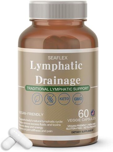 Lymphatic Drainage Capsules Natural Herbal Supplement for Fluid Balance & Immune Health, with Echinacea, Dandelion, and Burdock 60 Capsules in Saudi Arabia