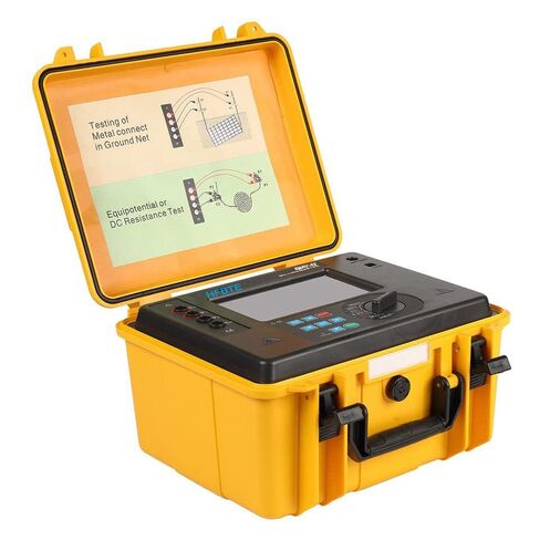 Equipotential Bonding Resistance Meter Equipotential Property Connection Resistance Tester DC Resistance Tester with Resistance Range 0.0001Ω～30.0kΩ Test Current 4A MAX Data Storage Function in Saudi Arabia