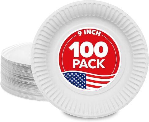 Stock Your Home 6-Inch Paper Plates Uncoated, Everyday Disposable Dessert Plates 6" Paper Plate Bulk, White, 100 Count in Saudi Arabia