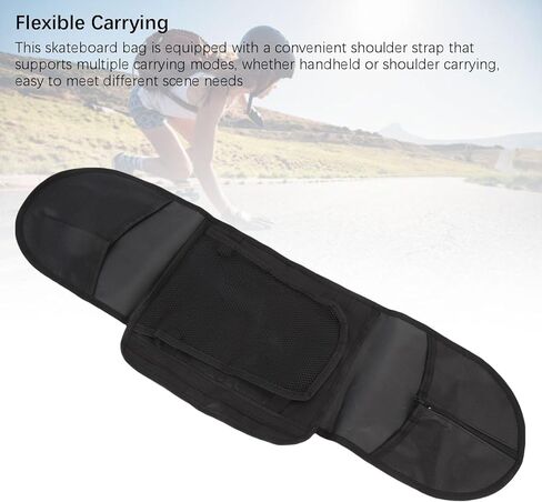 Alomejor 5PCS Skateboard Backpack, Portable Single Shoulder Carry Bag with Breathable Mesh, for 80x20cm Double Kick Skateboards in Saudi Arabia