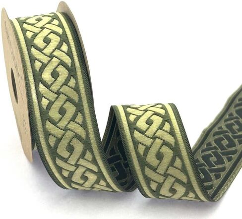 11 Yard Jacquard Burgundy Celtic Knot Ribbon Sewing Trim 1.37 inch, Vintage Jacquard Ribbon, for DIY Sewing Trim in Kuwait