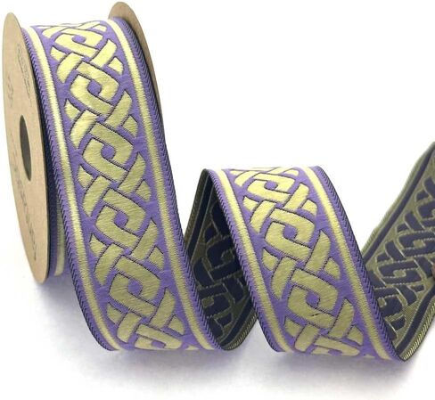 11 Yard Jacquard Burgundy Celtic Knot Ribbon Sewing Trim 1.37 inch, Vintage Jacquard Ribbon, for DIY Sewing Trim in Kuwait