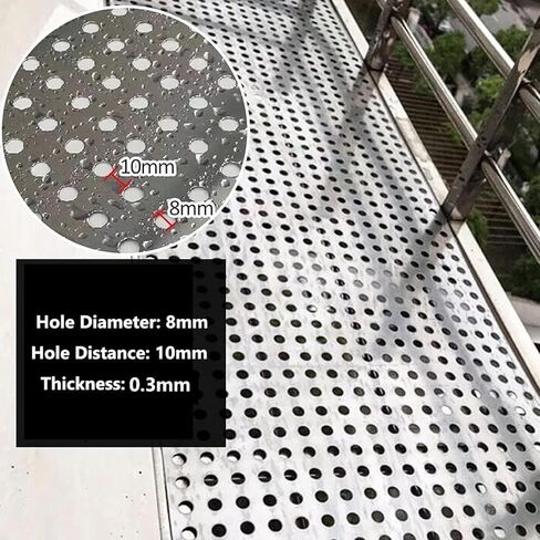 Premium 304 Stainless Steel Perforated Metal Panel - Versatile Balcony & Window Protection, Anti-Fall Screens, Non-Slip Flooring, Custom Cut 0.5x10m (1.6x32.8ft) in Kuwait