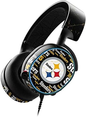 Skinit Decal Skin Compatible with SteelSeries Arctis 3 Gaming Headset - Officially Licensed NFL Pittsburgh Steelers Black Blast Design in Saudi Arabia