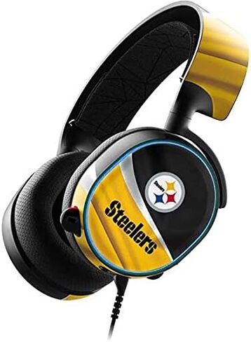 Skinit Decal Skin Compatible with SteelSeries Arctis 3 Gaming Headset - Officially Licensed NFL Pittsburgh Steelers Design in Saudi Arabia