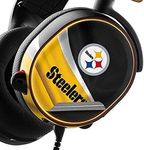 Skinit Decal Skin Compatible with SteelSeries Arctis 3 Gaming Headset - Officially Licensed NFL Pittsburgh Steelers Design in Saudi Arabia