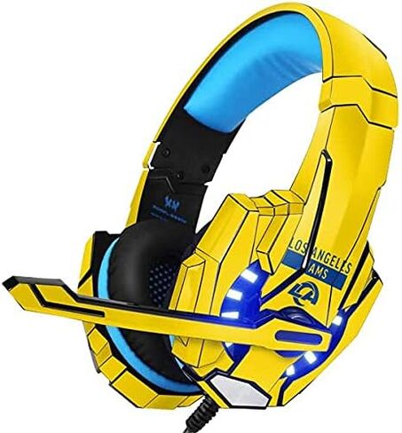 Skinit Decal Skin Compatible with BENGOO G9000 Gaming Headset - Officially Licensed NFL Los Angeles Rams White Performance Series Design in Saudi Arabia