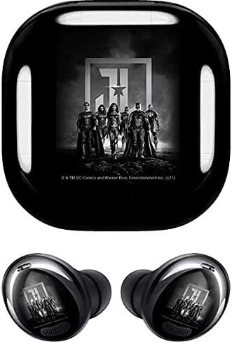 Skinit Decal Audio Skin Compatible with Samsung Galaxy Buds Pro - Officially Licensed Warner Bros Justice League Black and White Design in Saudi Arabia