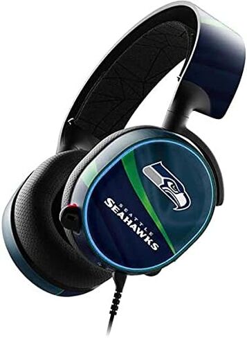 ملصق Skinit متوافق مع سماعة الألعاب SteelSeries Arctis 3 - تصميم NFL Seattle Seahawks المرخص رسميًا in Saudi Arabia