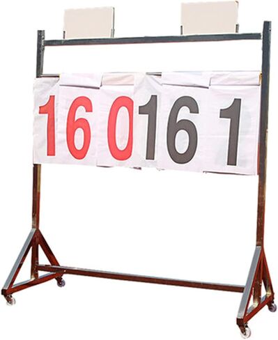 Digit Scoreboard Basketball Game Scoreboard Turn The Scoreboard Floor Stand Scoreboard Multifunctional Ball Game Scoreboard Knowledge Competition,Silver-120X105X50Cm in Saudi Arabia