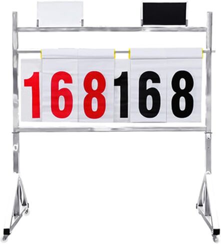 Digit Scoreboard Floor-Standing Basketball Game Scoreboard Turning Point Rack Turning Point Board Stainless Steel Football Scoring Rack Scoring Equipment,Silver-124X115Cm in Saudi Arabia