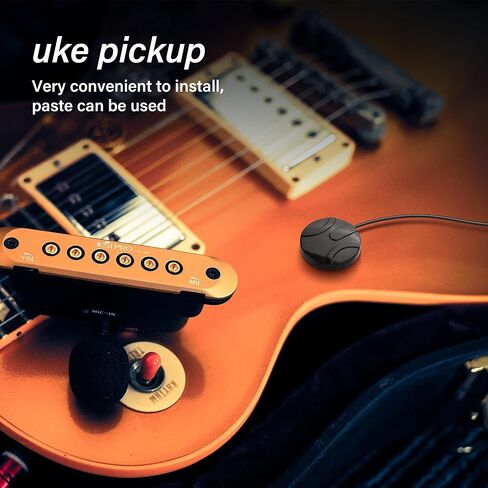 SinLoon Piezo Pickup، محول طاقة غير مثقب للجيتار الصوتي والكمان والقيثارة والماندولين الصيني والكاجون مع كابل 40 سم ومقبس أنثى 1/4 بوصة in Saudi Arabia