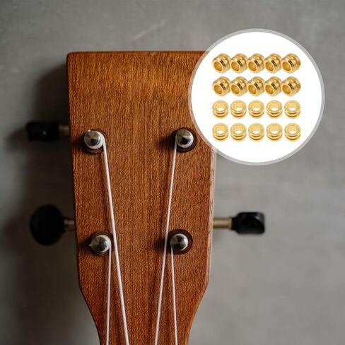 Totority Guitar String Ball End Beads,80Pcs Bulk Metal Tail Parts for Acoustic Folk & Classical Guitar, Gold Replacement Bridge Beads for Custom String Making, Enhances Resonance and Sustain in Saudi Arabia