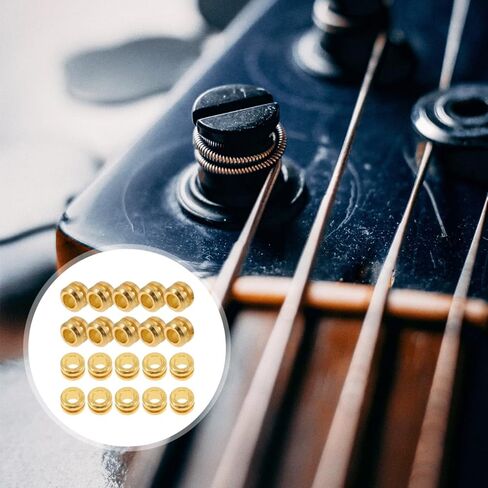 Totority Guitar String Ball End Beads,80Pcs Bulk Metal Tail Parts for Acoustic Folk & Classical Guitar, Gold Replacement Bridge Beads for Custom String Making, Enhances Resonance and Sustain in Saudi Arabia