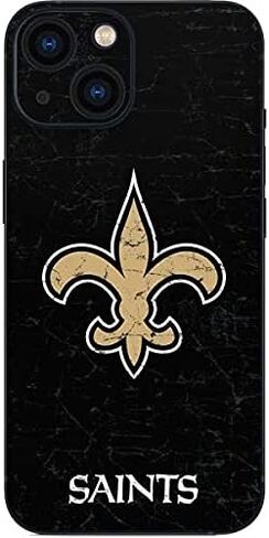 Skinit Decal Phone Skin Compatible with iPhone 13 Mini - Officially Licensed NFL New Orleans Saints Distressed Design in Saudi Arabia