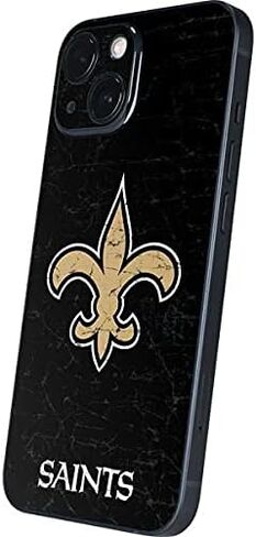 Skinit Decal Phone Skin Compatible with iPhone 13 Mini - Officially Licensed NFL New Orleans Saints Distressed Design in Saudi Arabia