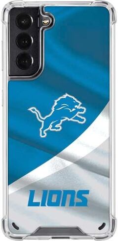 حافظة هاتف Skinit الشفافة متوافقة مع هاتف Galaxy S21 5G - تصميم مرخص رسميًا من NFL Detroit Lions in Saudi Arabia