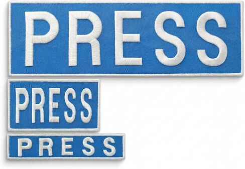 Press Badge Embroidered Patches for Backpacks, Jackets, Press Vest, Photographer Vest - Press Patch with Hook and Loop Patches - Tactical Patches 3.15x9.8 inches, 1x4.5 inches, 3.54x2 inches (Black) in Kuwait