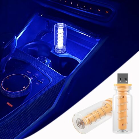 2pcs الأضواء الداخلية للسيارة USB قابلة للوقت ، مصباح LED Retro LED الإضاءة المحيطة ، مصابيح قابس USB الشاملة للسيارات ، غرف النوم ، التخييم ، الحفلات ، زجاجة الزجاجية الزجاجية الإضاءة الليلية (الأزرق) in Kuwait