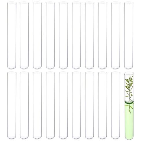 20 قطعة من أنابيب اختبار سفلية مستديرة من زجاج البورسليكات سعة 5 مل، أنابيب اختبار زجاجية شفافة 12 × 100 مم للتجارب العلمية والديكورات وانتشار النباتات وهدايا العطلات in Saudi Arabia