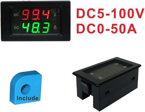 LED الرقمية الجهد الحالي متر 5-100 فولت الاستشعار تيار مستمر 0-50A تيار مستمر الفولتميتر مقياس التيار الكهربائي اختبار إلى الأمام التيار السلبي فولت أمبير متر in Kuwait