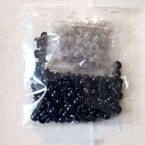 100Pcs Black Doll Eyes, Resin Eyeball with Washers, Full Black Stuffeds Toy Plush Safety Eyes, Toys Eyes Accessories, DIY Funny Toy Eyes(5mm)，Doll Making Supplies，Arts, Crafts and Sewing
