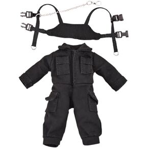 niannyyhouse Tactical Suit Vest Onesies 5 Colors 1/12 BJD 11CM Doll Clothes (Black)
