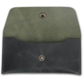 Currency Pouch, Genuine Leather Currency Organiser, Handmade Travel Wallet, Utility Pouch, Leather Money Pouch, Leather Currency Envelope (Forest Green) in Saudi Arabia