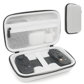 XORDING Case Compatible with Backbone One 1/2nd Gen - Durable Nylon Hard Shell Carrying Case with Wrist Strap, Keychain, - Protective Storage for Backbone Gaming Controller and Accessories (White)
